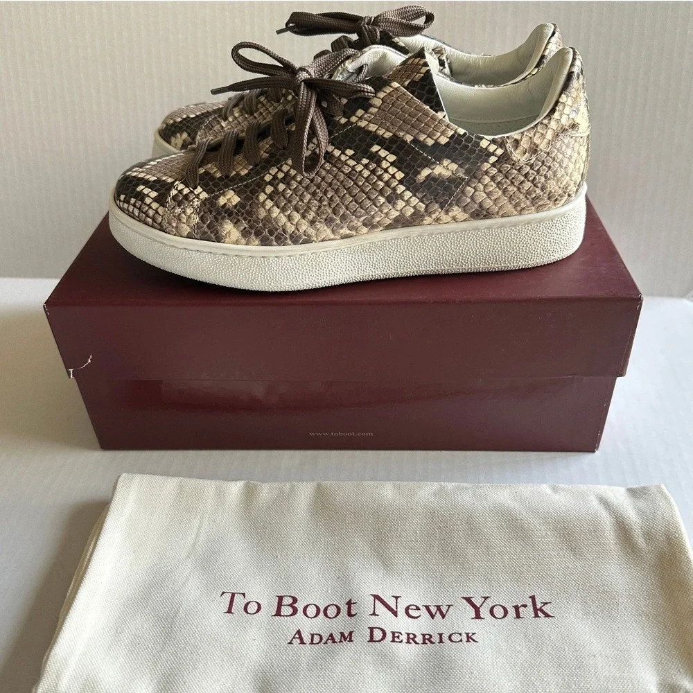 To Boot New York Adam Derrick Python Leather Sneakers Kelly Africa  Women Size 8